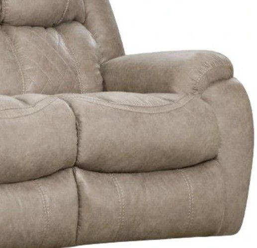 HomeStretch Daytona Beige Double Manual Reclining Sofa-2