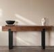 Classic Home Duarte Rustic Brown 60" Console Table with Black Base-1