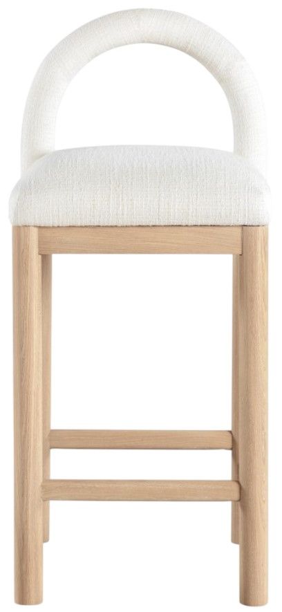 Meridian Furniture Conrad Cream/Natural Textured Upholstered Counter Stool-1