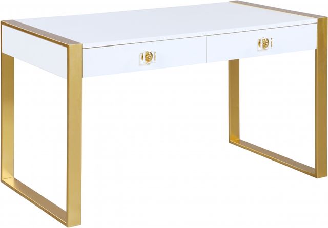 Meridian Furniture Victoria White/Gold Desk or Console-0