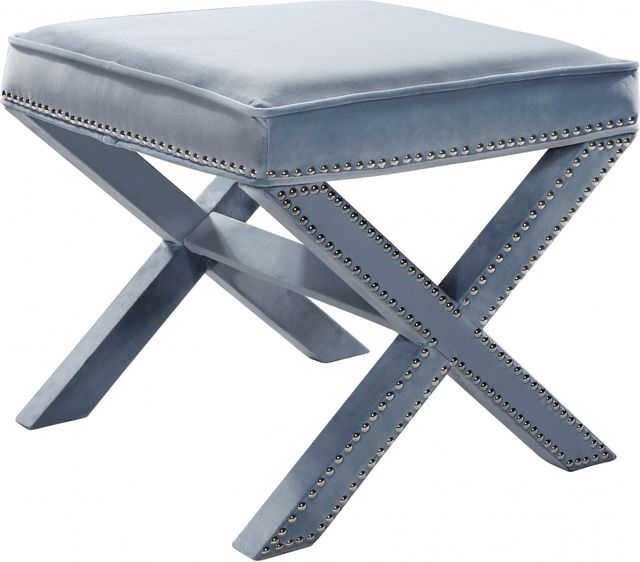Meridian Furniture Nixon Sky Blue Velvet Stool-0