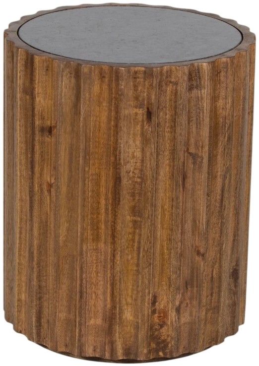 Porter International Designs Pinion Black End Table with Walnut Base-0