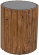 Porter International Designs Pinion Black End Table with Walnut Base-0