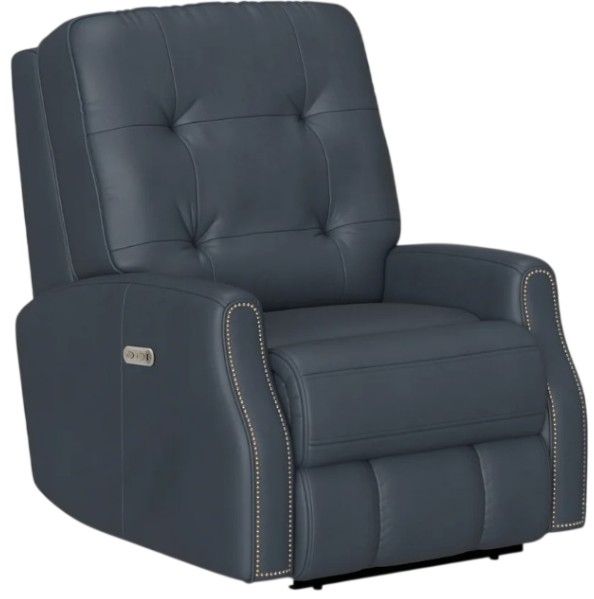 Flexsteel® Customizable Devon Leather Power Rocking Recliner with Power Headrest-1