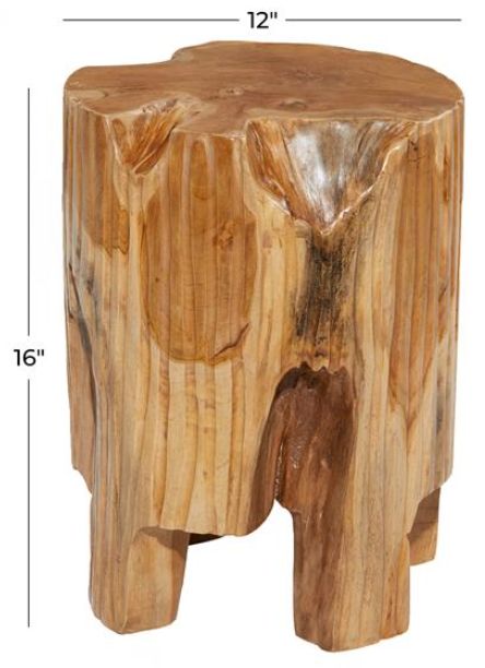 Deco Marche Brown Tree Stump Accent Table-3
