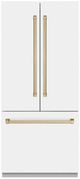 ZLINE Autograph Edition 36 in. 19.6 Cu. Ft. White Matte Built In Bottom Freezer Refrigerator with Polished Gold Accents-0