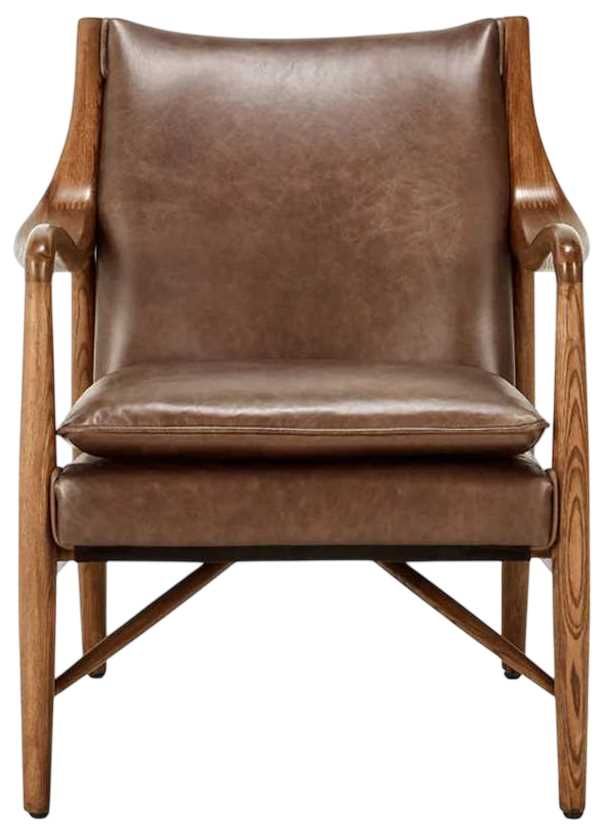 Classic Home Kiannah Barrel Brown Accent Chair-3