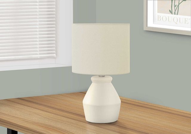 Monarch Specialties Inc. 17"H Cream Ceramic Table Lamp-3