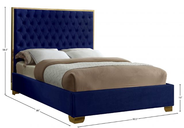 Meridian Furniture Lana Navy King Upholstered Panel Bed-2