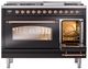 Ilve® Nostalgie II Series 48" Glossy Black Pro Style Dual Fuel Range-4