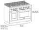 ZLINE Autograph Edition 48" Satin Stainless Steel Pro Style Gas Range with White Matte Door and Champagne Bronze Accents-2