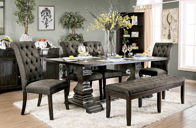 Furniture of America® Nerissa Antique Black Dining Table-1