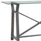 Bassett Mirror Ross Clear Console Table with Pewter Base-2