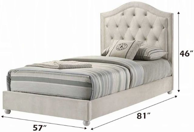 ACME Furniture Reggie Gray Full Upholstered Panel Bed-2
