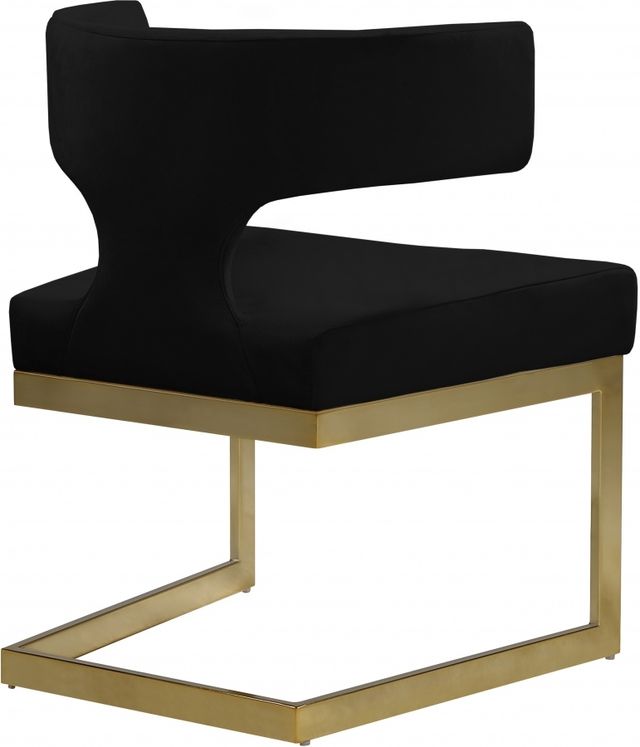 Meridian Furniture Alexandra Black/Gold Velvet Dining Chair-3