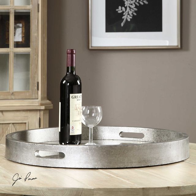 Uttermost® Bechet Antiqued Silver Tray-1