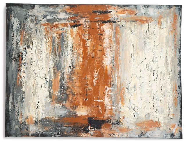 Signature Design by Ashley® Carmely Gray/Orange/White Wall Art-2