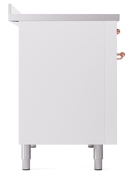 Ilve® Nostalgie II Noblesse 48'' White Pro Style Induction Range with Copper Trim-2