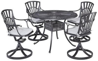 Front view of the homestyles® Grenada 5-Piece Charcoal Outdoor Dining Set