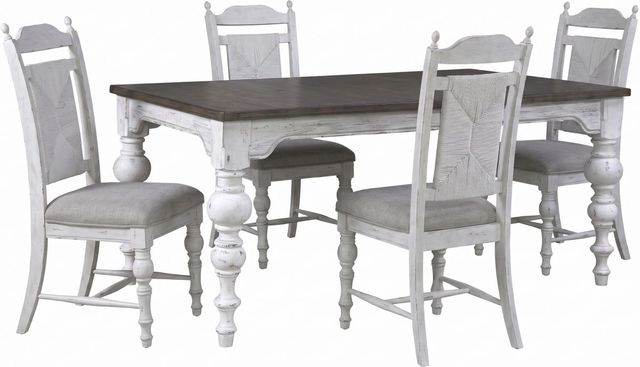 Liberty Furniture River Place 5-Piece Gray/Riverstone White/Tobacco Dining Set-0