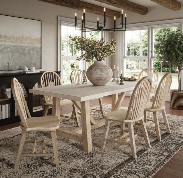 Jofran Inc. Sierrafina 7-Piece Cortado 87" Dining Table Set -0