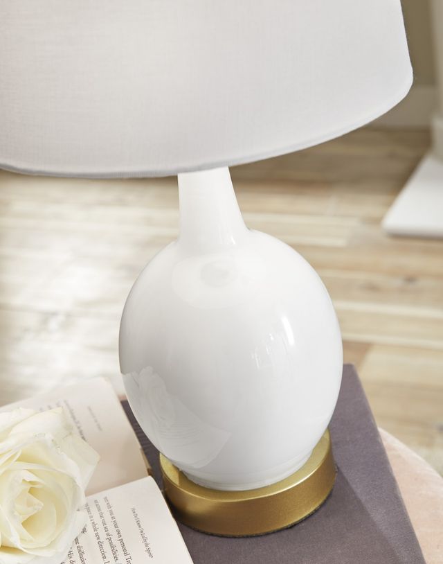 Signature Design by Ashley® Arlomore White Glass Table Lamp-1