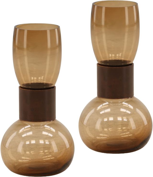 Dovetail Furniture Rosmere 2-Piece Brown Vase Set-0