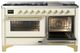 Ilve® Majestic III 60" Antique White Pro Style Dual Fuel Natural Gas Range with Triple Glass Door and Brass Trim-4