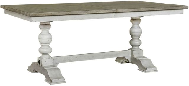 Liberty Furniture Whitney 5-Piece Antique Linen/Weathered Gray Trestle Dining Set-1