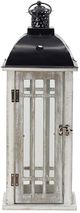 A & B Home Set of 3 Black/Washed White Lanterns-4