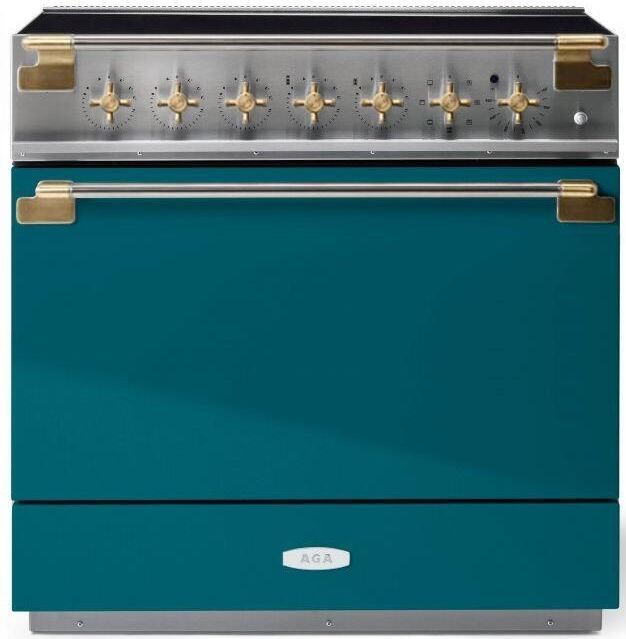AGA™ Elise 36" Stainless Steel Pro Style Induction Range with Salcombe Blue Door-0