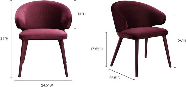 Moe's Home Collection Stewart Purple Dining Arm Chair-3