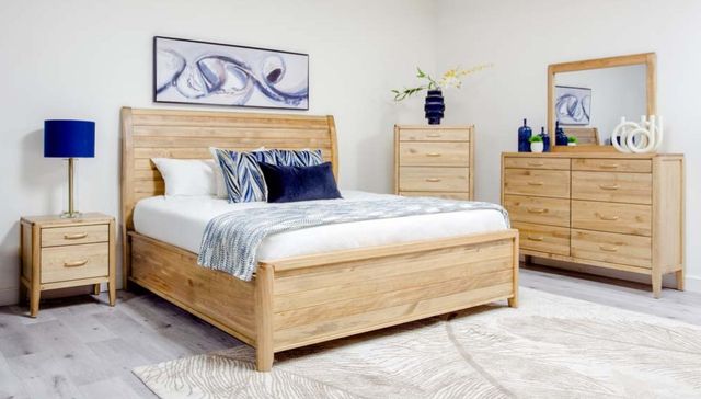 Mako Wood Furniture Sage Brown King Panel Bed-1