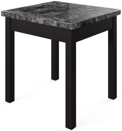 American Wholesale Furniture Black/Faux Marble End Table -0