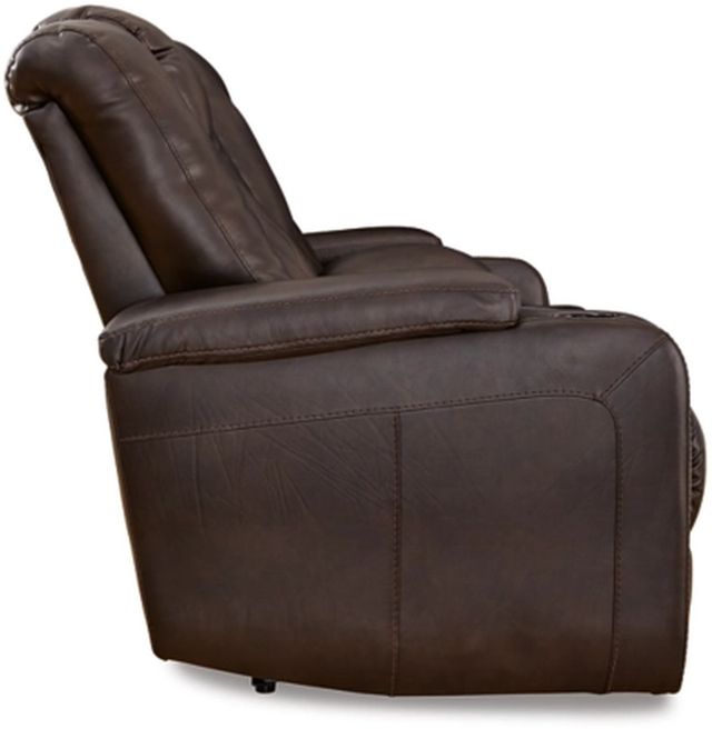 Signature Design by Ashley® Mancin Chocolate Reclining Loveseat with Console-3