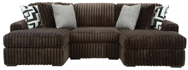 Signature Design by Ashley® Midnight-Madness 3-Piece Chocolate U-Shaped Sectional and Double Chaise-0