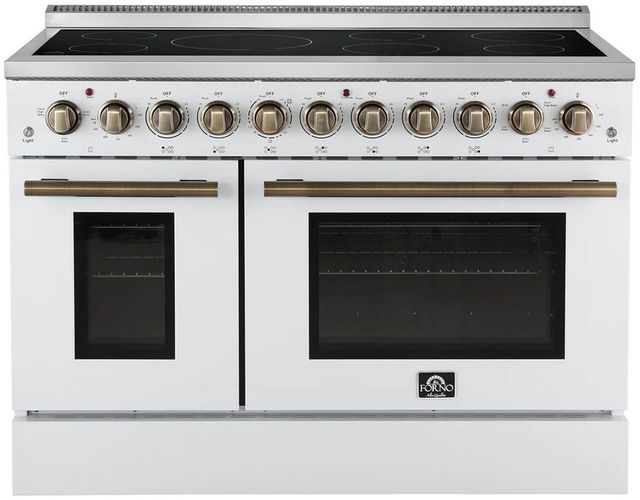 FORNO® Paolo 48" White Pro Style Electric Range -0