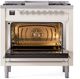 Ilve® Nostalgie II Series 36" Antique White Pro Style Dual Fuel Range-4