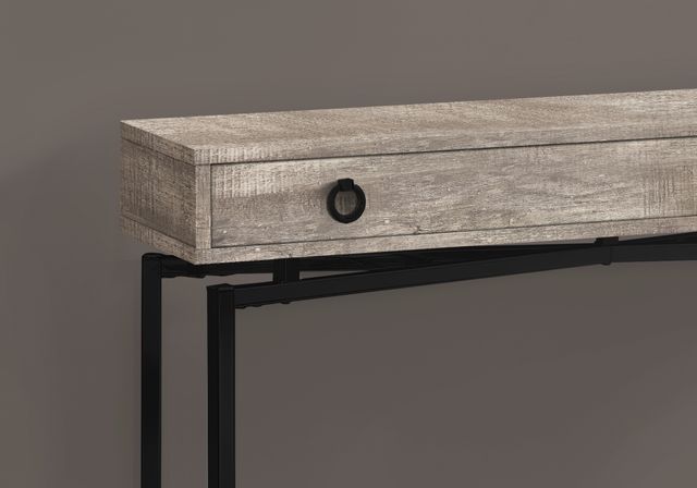 Monarch Specialties Inc. Taupe Reclaimed Wood 42"L Console Table with Black Metal Base -2
