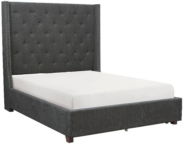 Homelegance® Fairborn Gray Upholstered California King Platform Bed-0