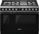 Smeg Portofino Aesthetic 48" Black Pro Style Dual Fuel Range-0