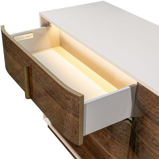 Michael Amini® Pavira Taupe/Walnut Dresser-3