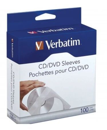 Verbatim CD/DVD Paper Sleeves with Clear Window (100 pk)-0