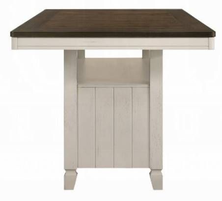ACME Furniture Tasnim Oak Counter Height Table with Antique White Base-3