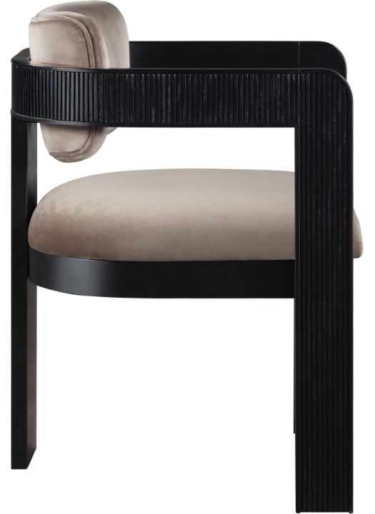 Meridian Furniture Sacha Taupe/Black Velvet Dining Chair-2