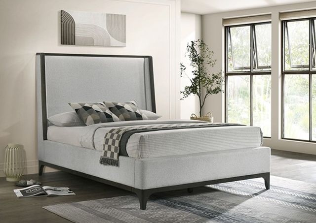 Furniture of America® Kelso Light Gray/Dark Gray King Panel Bed-1