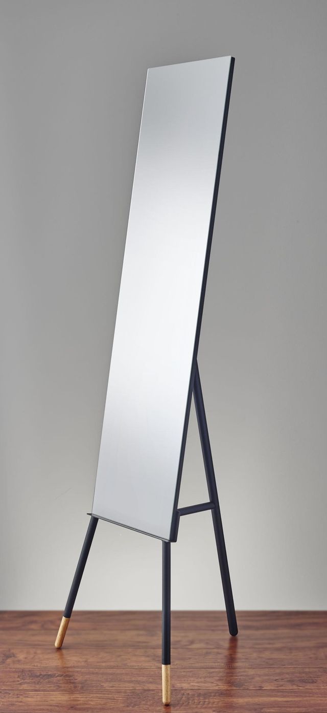 Adesso® Louise Matte Black Floor Mirror-1