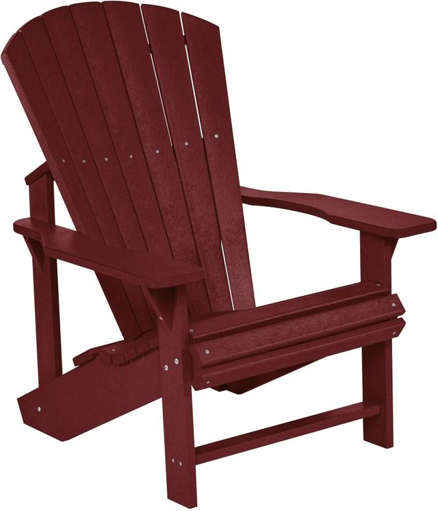 C.R. Plastics Generation Line Burgundy Classic Adirondack Outdoor Chair-0