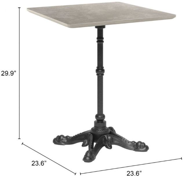 Zuo® Modern Alfresco Gray Aluminum Outdoor Dining Table-4