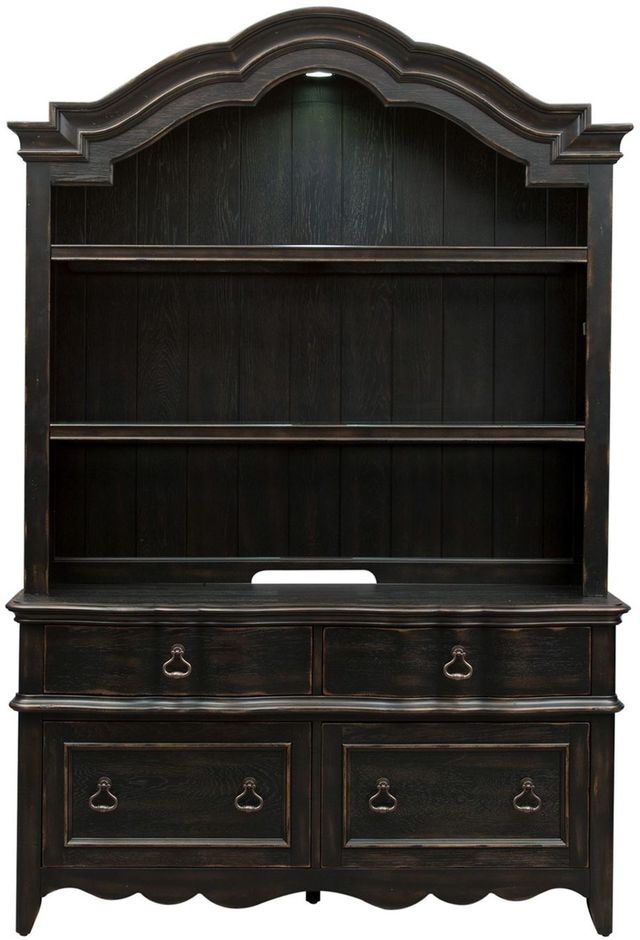 Liberty Furniture Chesapeake Wire Brushed Antique Black Credenza and Hutch-1